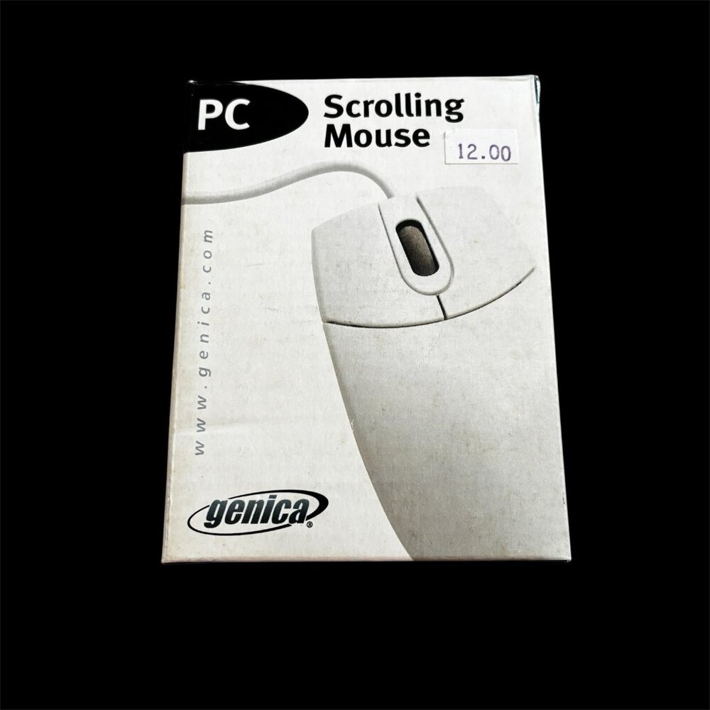 Vintage Genica Scrolling Mouse Pc Gn 115 Retro Trackball New In Box